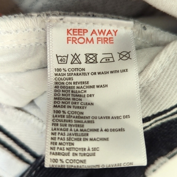 BDG Urban Outfitters Striped High Waisted Tapered Leg Mom Jeans Black White 26 - Picture 9 of 15